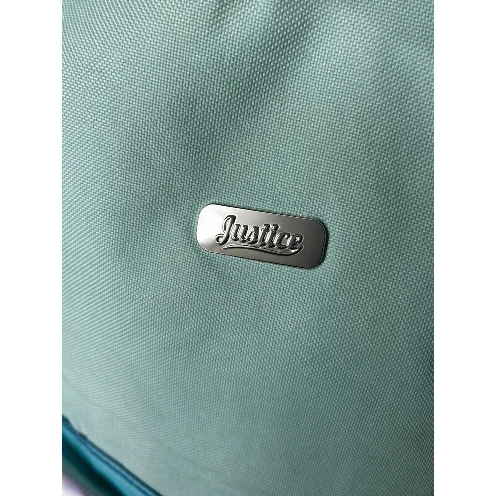 Justice Girls Mint Green Striped Backpack with Glitter Confetti Pocket